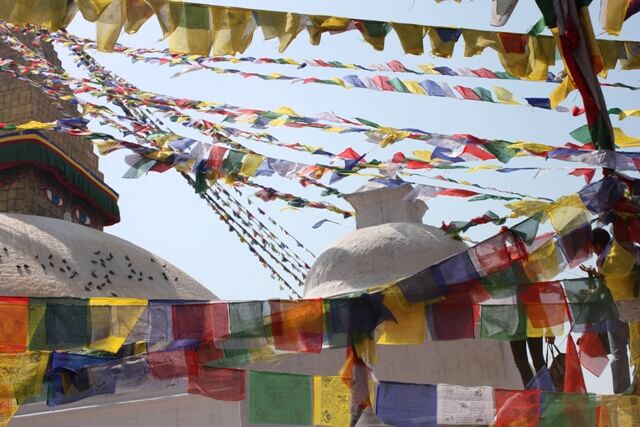Boneflaggorna fladdrandes i vinden, Kathmandu