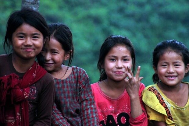 four smiling girls